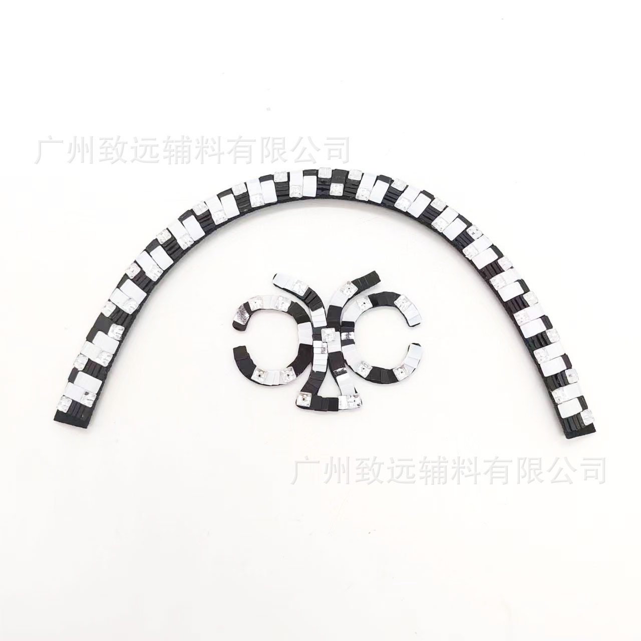 2023 nuevo estilo de Chanel de dos piezas en blanco y negro pegatinas de tela sin adhesivo DIY creativo estilo Chanel pegatinas de tela ropa
