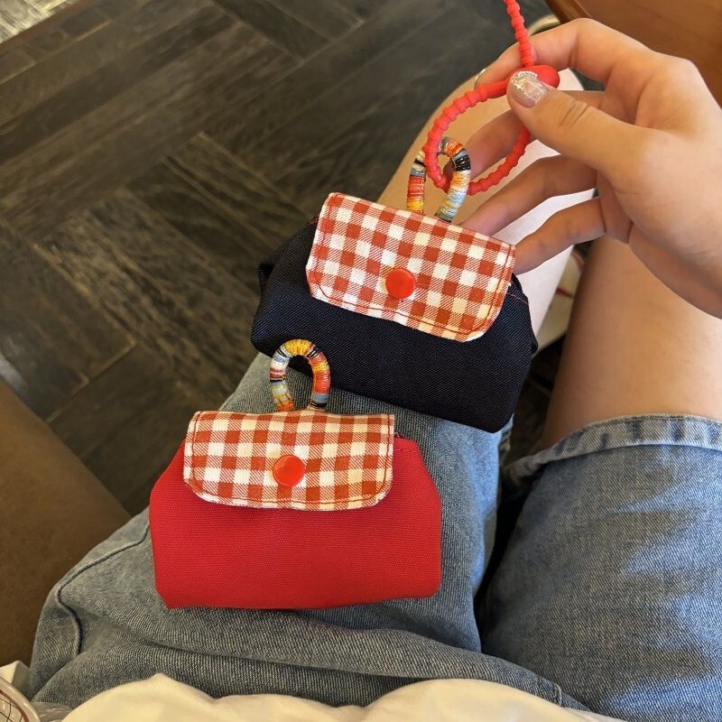 Cute and Exquisite Earphone Bag, Coin Purse, Retro Versatile Denim Canvas Portable Bag, Hanging Lipstick Bag, Small Bag, Practical