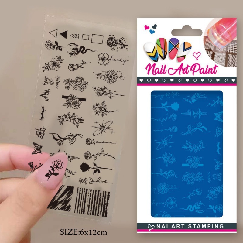 鋼板マニキュアプレート DIY ペイントマニキュア印刷転写テンプレート複雑な印刷鋼板マルチスタイルマニキュアツール|undefined