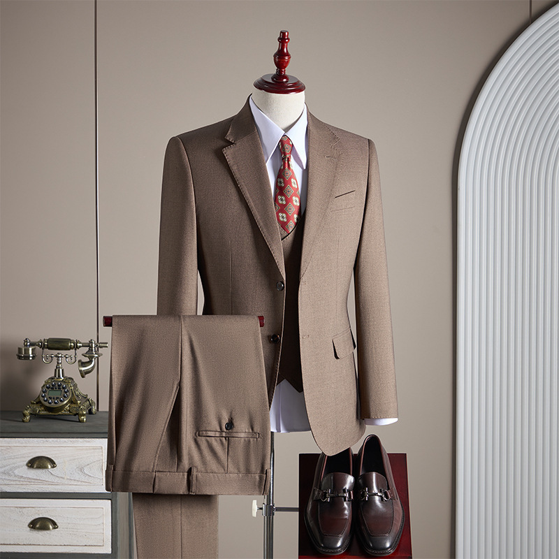 2025 Autumn and Winter New High-Quality Suit Lyocell Wool Blended High-Definition Men's Suit Suit Wedding Dress