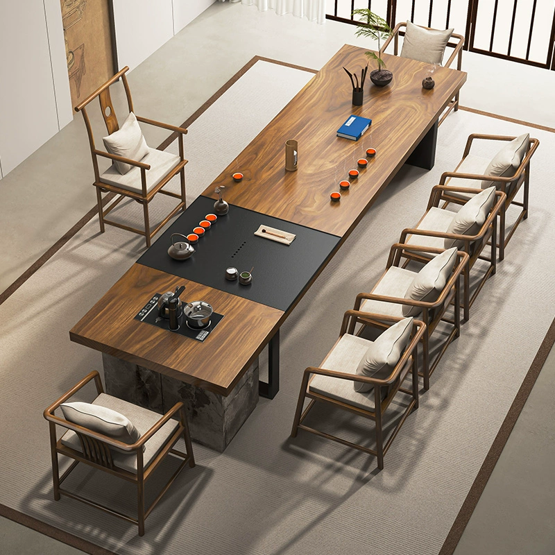 Южноамериканский ореховый чайный стол и стул, комбинация из цельного дерева, простой чайный столик для гостиной, домашнего офиса, элитный журнальный столик в стиле дзен