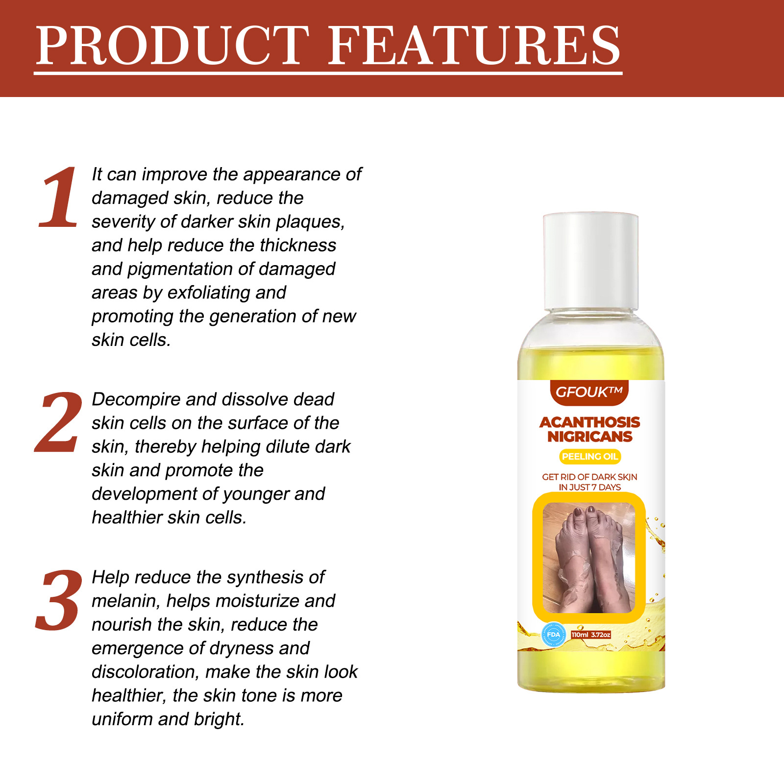 Acanthosis Nigricans Exfoliating Oil For Dark Skin And Elbows_voghion.com