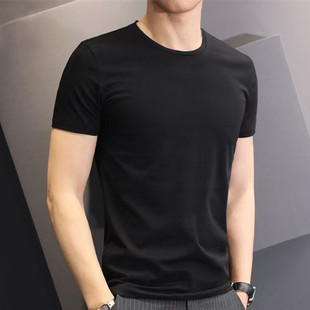 180g Cvc Short-Sleeved 190g Light Board T-Shirt Men's Round Neck Pure Color Blank T-Shirt Men's and Women's Printing Cross-Border Export