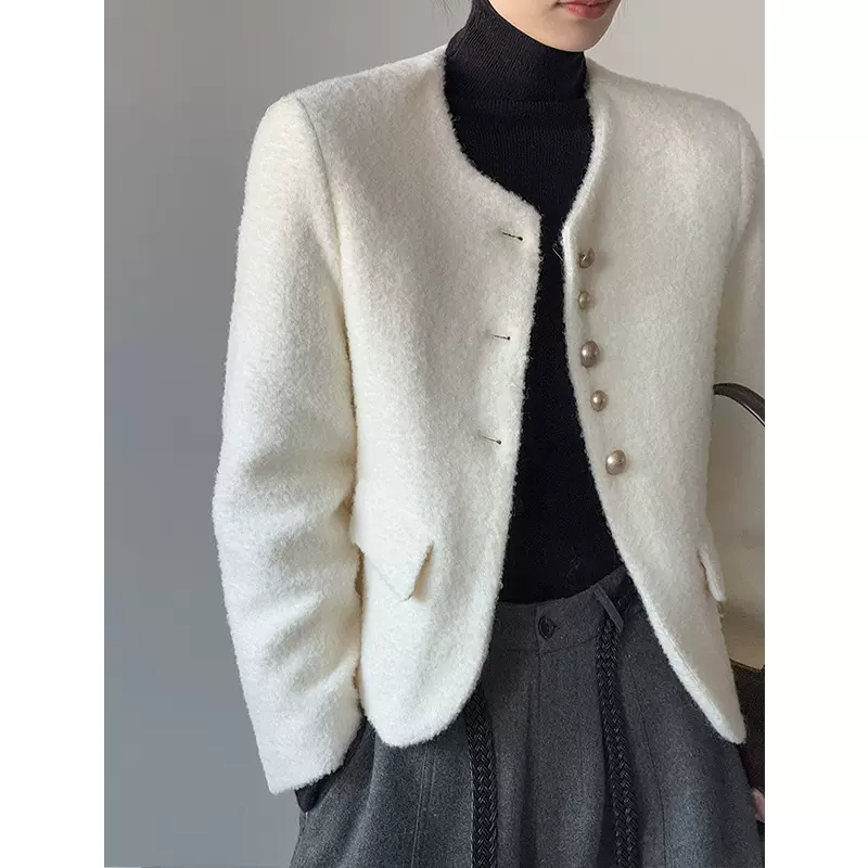 橘芷50绒小香风外套女2025韩系短外套女高级感（不退不换）8719