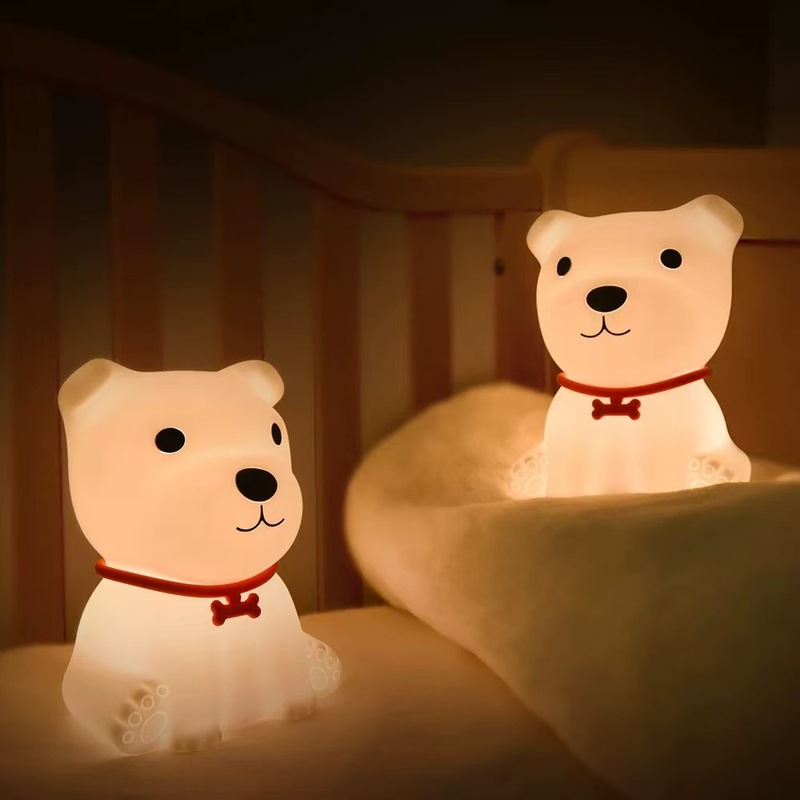 硅胶小狗拍拍灯小夜灯充电氛围灯睡眠解压生日礼品护眼台灯小摆件|undefined