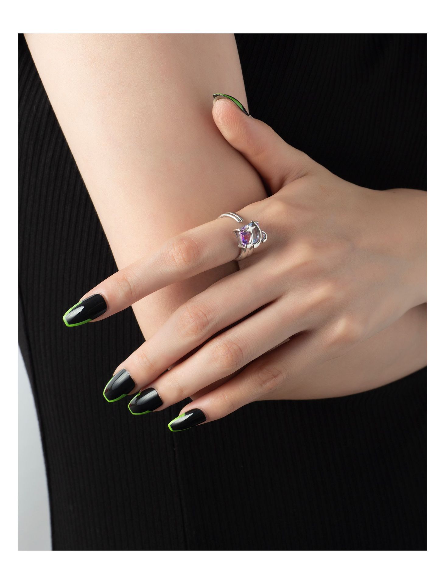 Fashion Star Copper Plating Zircon Open Ring