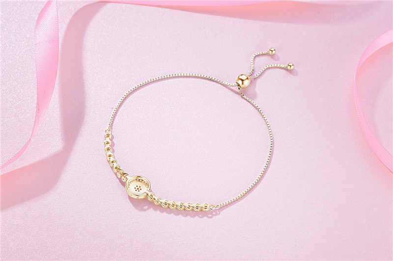 Simple Style Round Silver Bracelets Plating Zircon 925 Silver Bracelets