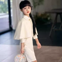 Cheongsam для детей весна и осень 2024 новый стиль девушки платье осень и зима принцессы юбка девушка с длинными рукавами китайский стиль женский весенний стиль
