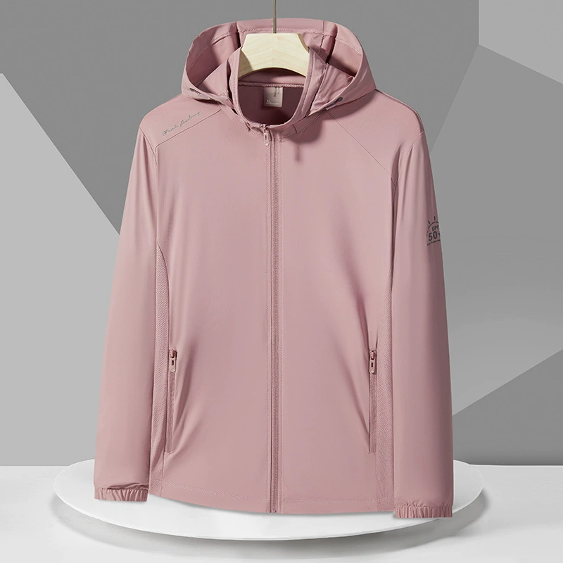 Летняя женская куртка из ледяного шелка 2025 года, новая, для пар, однотонная, дышащая, удобная, повседневная, спортивная, с защитой от солнца