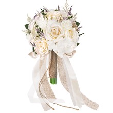 支持一件代发新娘手捧花高级感伴娘婚礼仿真花玫瑰手捧花婚纱摄影