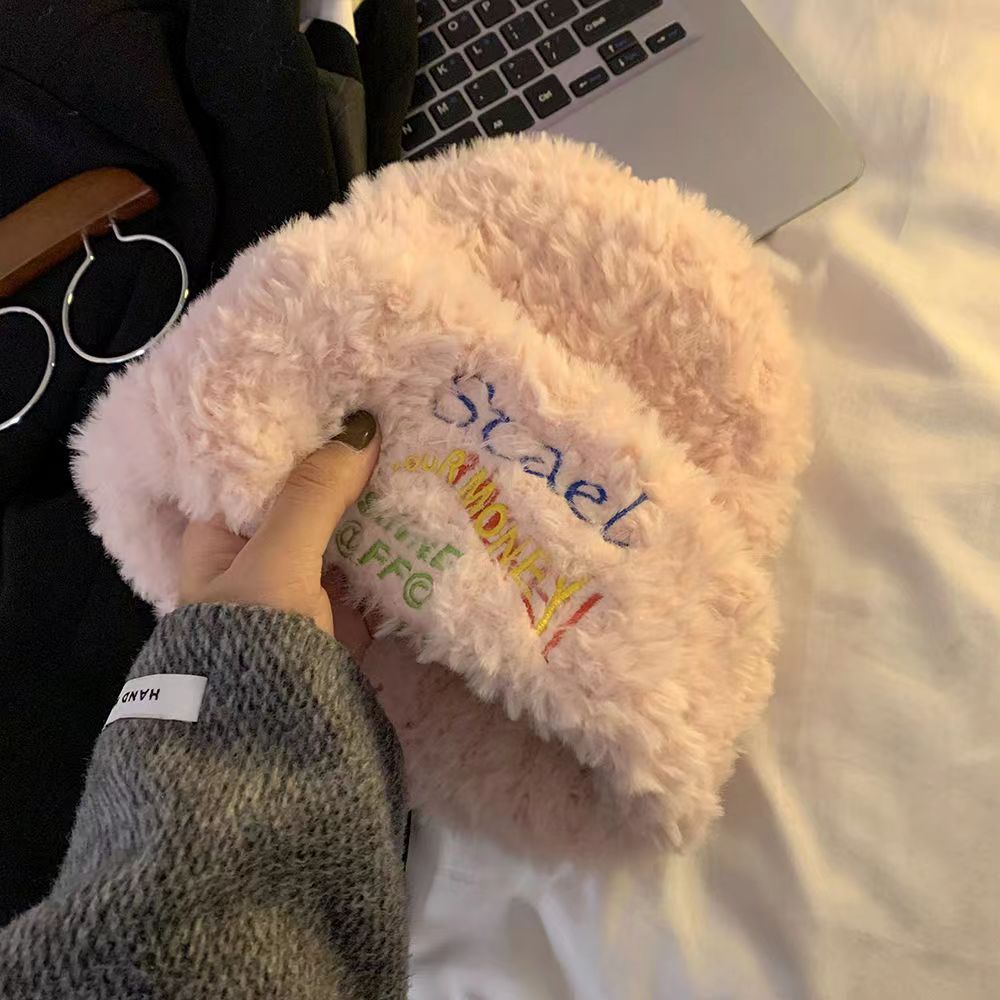 Nouveau chapeau en laine automne et hiver femmes polyvalent tricoté bandeau à rayures montrer petit visage et garder au chaud en peluche chapeau froid grand bandeau_voghion.com