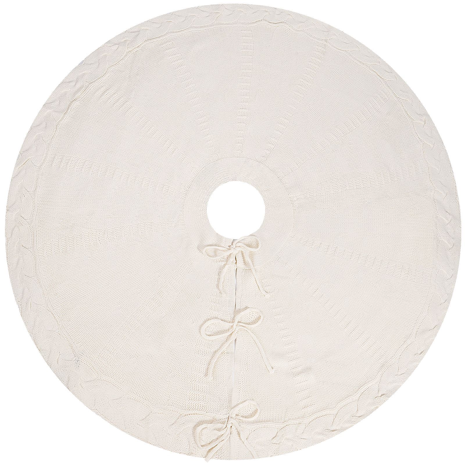 Navidad de punto falda de árbol de punto rojo delantal de árbol de Navidad falda de árbol de Navidad adornos