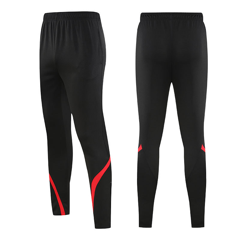 단일 바지 - 빨간색 가장자리가 있는 검정색