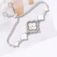 Women's Clover bracelet watch rhinestone lesson preparation small dial bracelet watch lazy retractable adjustable watch