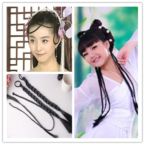 new costume wig, simulated braided hair, small braided wig, Japanese and Korean high-temperature wire hand-woven products
