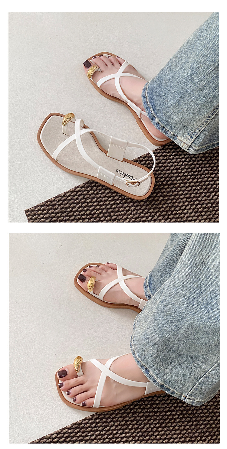 Roman-style Women's 2026 Summer New Model, Outdoor Wear, Non-slip, Trendy Hollow-out Flat PVC Thong Sandals For Women_vogvips.com