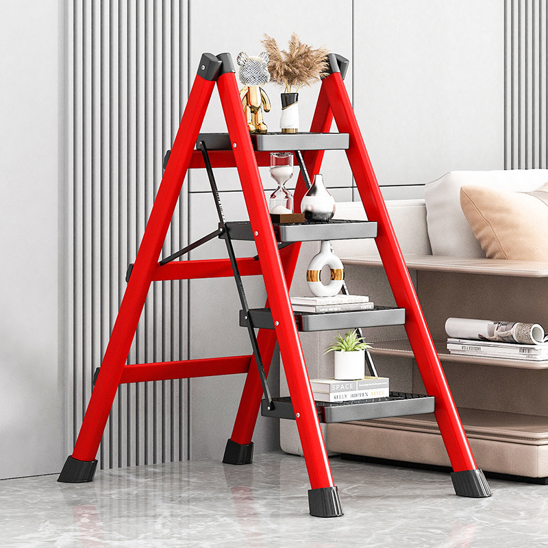 Ladder for Home Use, Multifunctional Folding Step Ladder, Stool, Ladder, Flower Stand, Indoor Thickened Carbon Steel, Small Portable