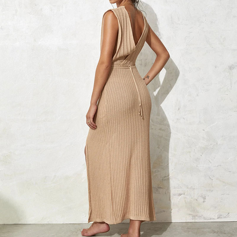 Solid Color Pattern Women'S Gender Slit Design Fashion Style Women's Fashion Solid Color Slit 1 Piece Cover Ups