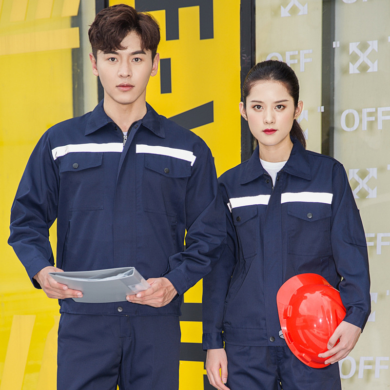 Trajes de trabajo de algodón primavera y otoño ropa de protección contra el desgaste gruesa barra reflectante taller de soldadura personalizada