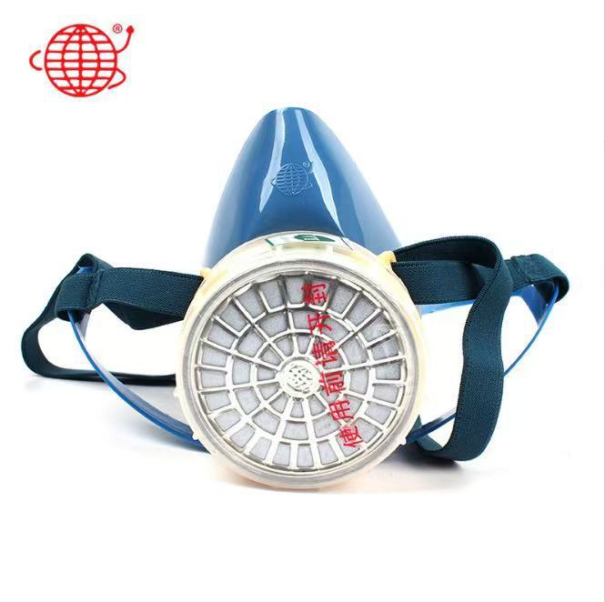 厂家批发地球牌2007防毒口罩单罐头戴式喷漆化工活性炭防毒面具