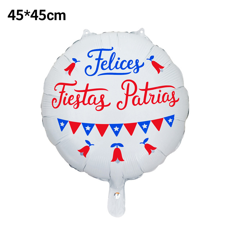 Globo de aluminio redondo de 18 pulgadas con bandera de Chile, para Día Nacional