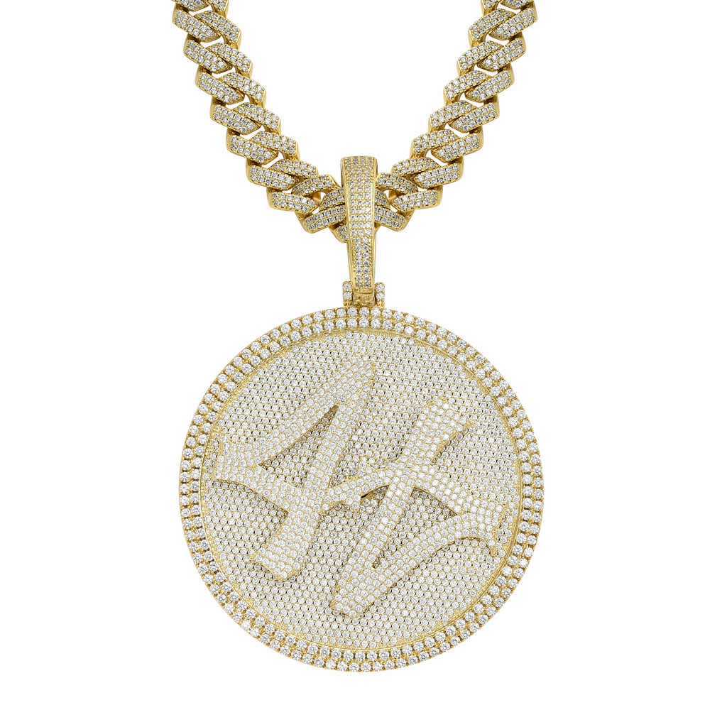 Rotatable Pendant Necklace For Men Solid Zircon Hip Hop Style_voghion.com