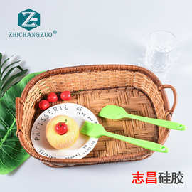 厂家直供 硅胶烘焙2件套装 硅胶刮刀一体式 蛋糕奶油抹刀烘焙工具
