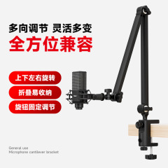 麦克风悬臂支架直播电容主播折叠旋转录音麦桌面话筒万向支架