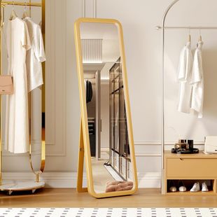 Customized Nordic Solid Wood Dressing Mirror Bedroom Full-Length Mirror Wall-Mounted Home Decoration Wall-Mounted Fitting Floor Mirror