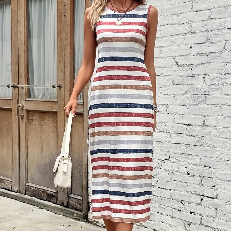 Helena Striped Dress Gallery Image 1