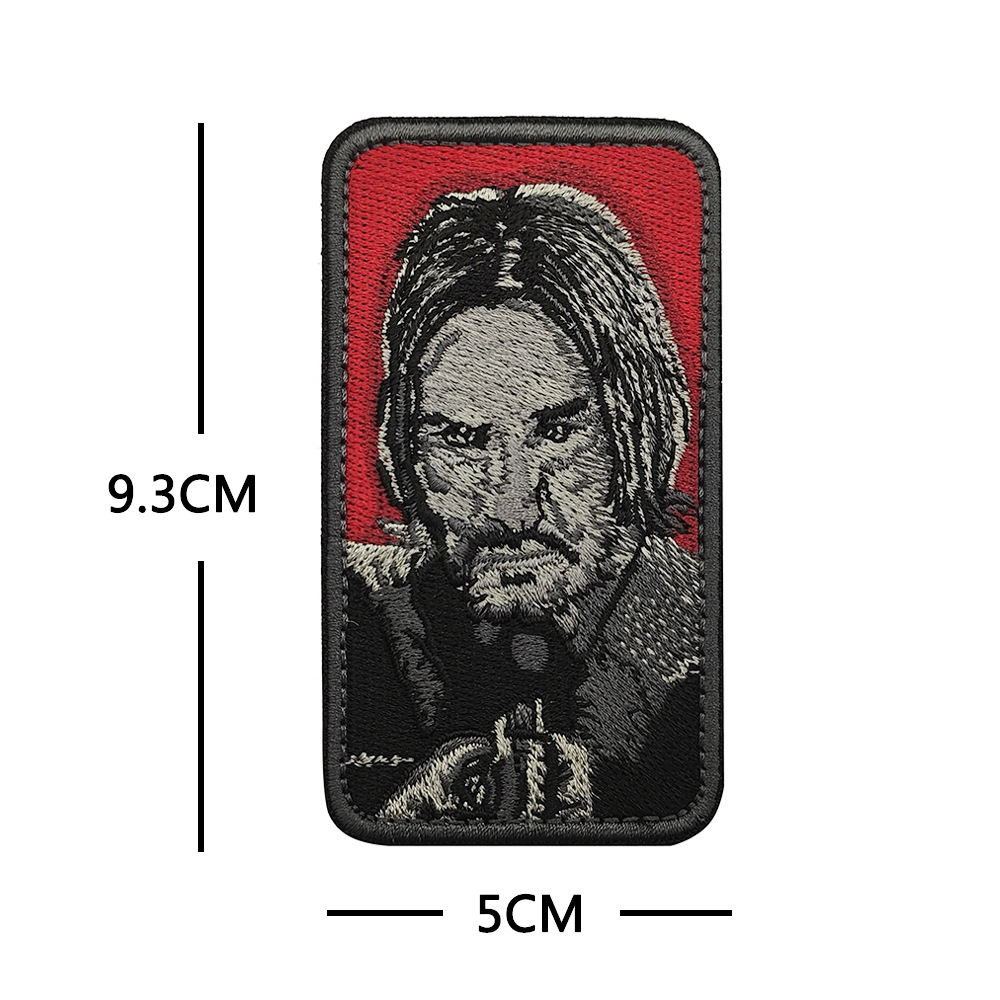 BABA YAGA JOHN WICK이 REEVES 머리 자수 천 스티커 개 노예 PVC 드롭 씰을 죽입니다.
