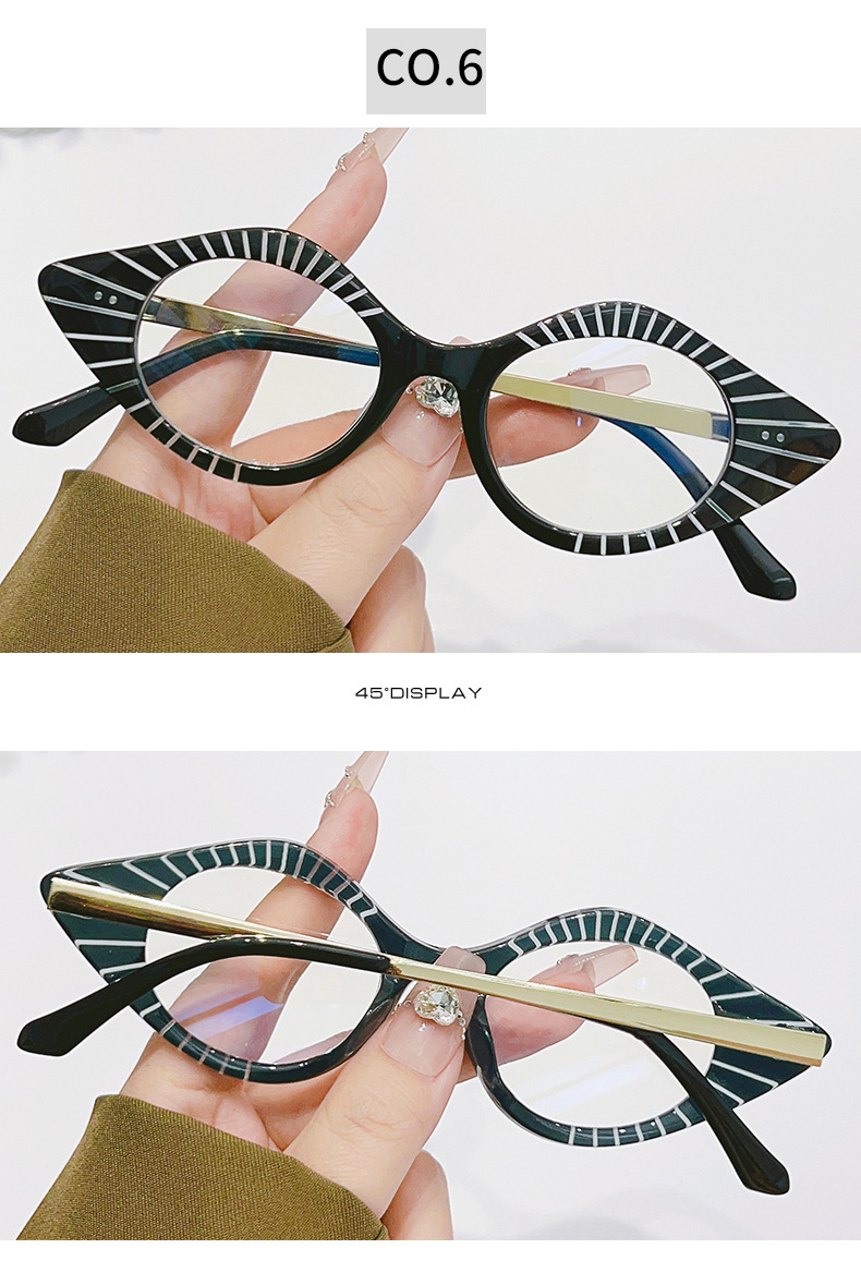 Retro cat-eye solglasögon för kvinnor med läppformad ram_voghion.com