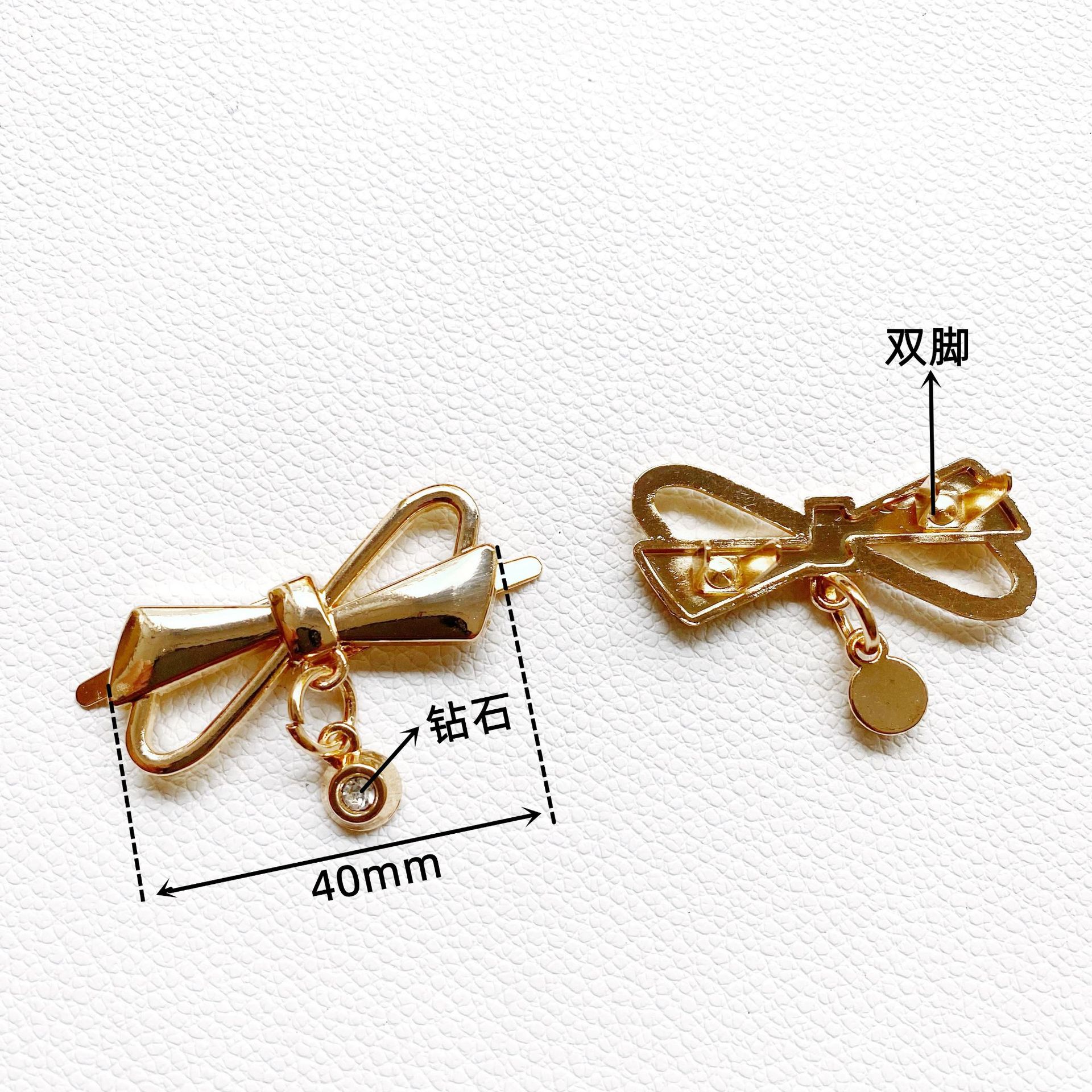 廠家直銷DIY金屬蝴蝶結裝飾扣 箱包五金配筋合金標牌 蝴蝶結吊墜