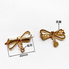 廠家直銷DIY金屬蝴蝶結裝飾扣 箱包五金配筋合金標牌 蝴蝶結吊墜