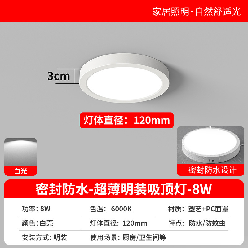 防水 LED シーリングランプキッチンバスルームトイレバスルームバルコニー特別な屋外軒通路照明|undefined