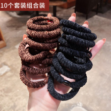加粗高弹力扎头发皮套发绳韩国简约成人黑发圈札头绳头饰女像皮筋