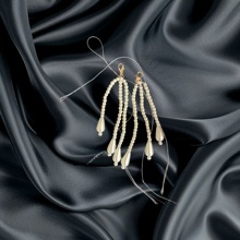 厂家现货手工钉珠珍珠流苏花边 串珠DIY汉服吊坠珍珠织带裙摆花边