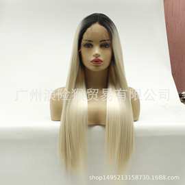 欧美热销女士假发13*4前蕾丝假发女 长直发化纤假发头套Lace wigs