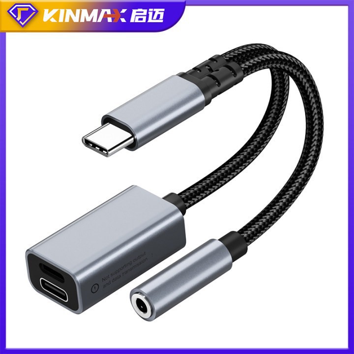 Adaptador Typec dos en uno, adaptador de auriculares otg, carga rápida, adaptador de audio para teléfono móvil, chip CX31993