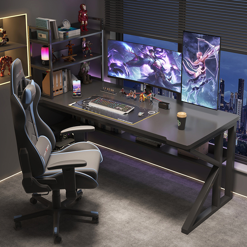 Computer Desk Desktop E-Sports Table Home with Storage Rack Office Desk and Chair Simple Desk Bedroom Study Writing Desk