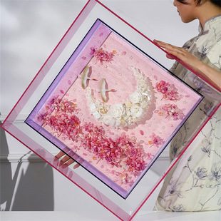 New Tanabata Valentine's Day Gift for Girlfriend See Flowers See Moon Romantic Series New Guofeng Eternal Flower Frame Free Shipping