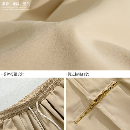 Side Zip Pocket Design Workwear Casual Pants for Men 2025 Spring Style Functional Style Outdoor 3D Pleated Long Pants