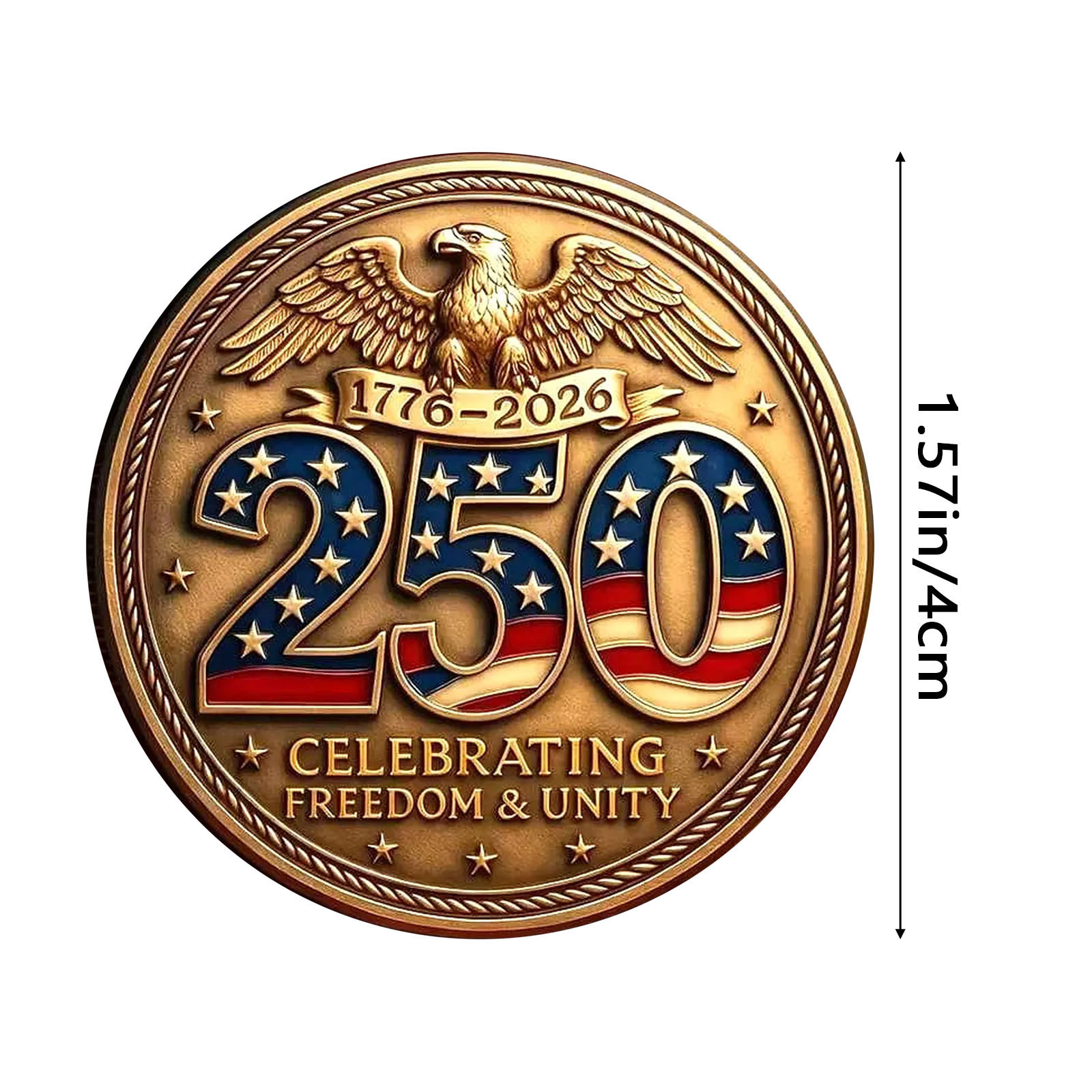 Moneda acrílica conmemorativa del 250 aniversario de la fundación de los Estados Unidos Moneda Estatua de la Libertad image 14