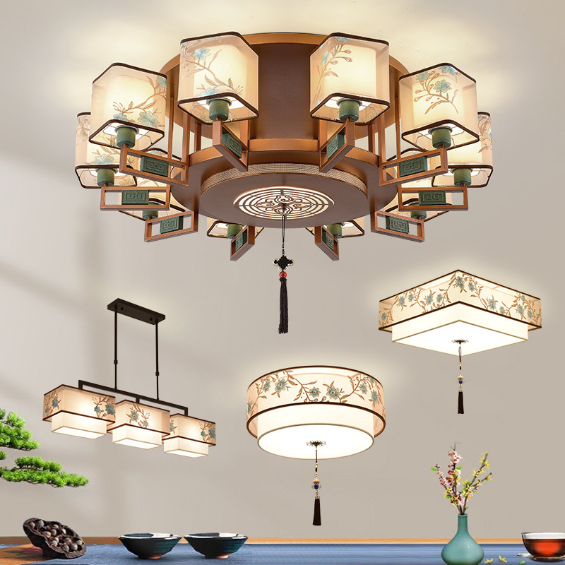 New Chinese Style Ceiling Lamp Chinese Style Living Room Lamp Dining Room Lamp Bedroom Simple Modern Atmosphere Home Villa Engineering Lamp