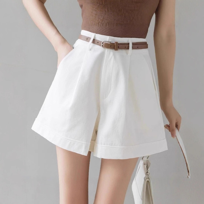 Suit Shorts for Women's Outer Wear 2025 Autumn and Winter Korean Style High-Waist Slimming Look A-Line Workwear Casual Wide-Leg Curled Shorts Suit Shorts for Women's Outer Wear 2025 Autumn and Winter Korean Style High-Waist Slimming Look A-Line Workwear Casual Wide-Leg Curled Shorts