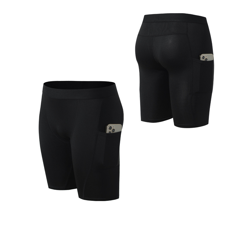 Leggings de poche pour hommes, pantalons de compression, collants de sport, shorts de basket-ball, séchage rapide, pantalons de fitness, élasticité_voghion.com