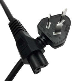 包尔星克 梅花三孔电源线成品带插头铜三芯梅花型尾10A大功率笔记