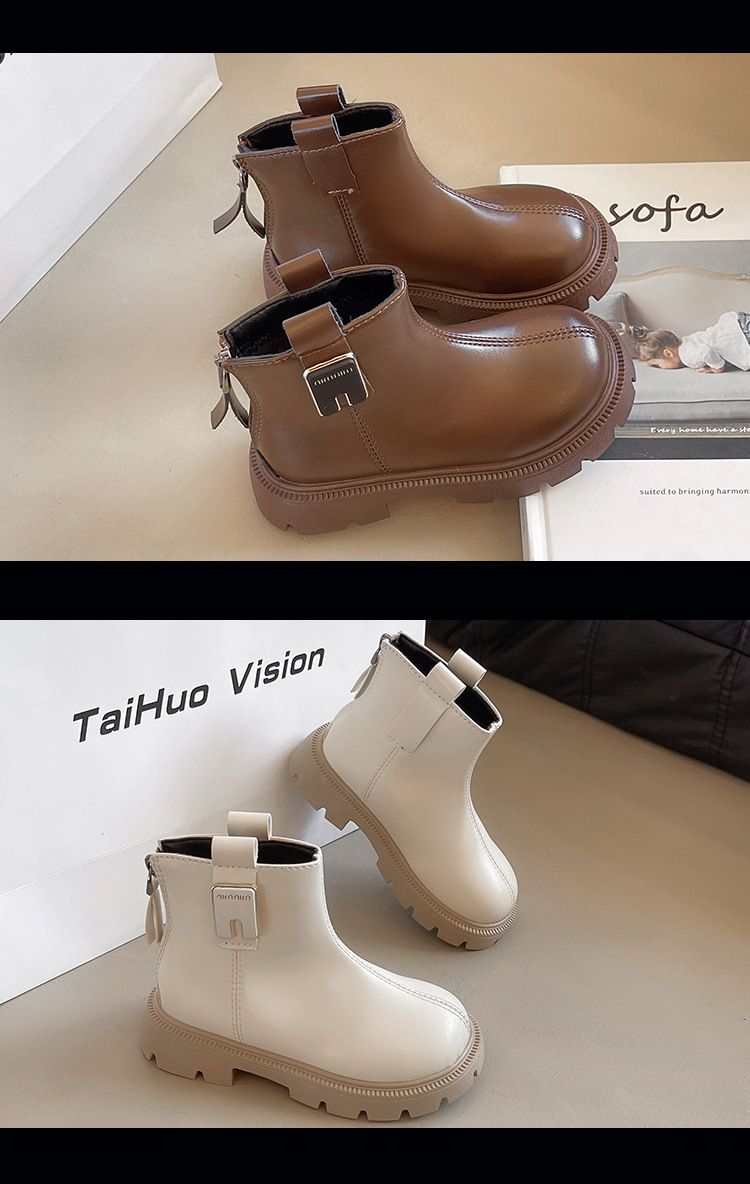 Martin 2024 Autumn/Winter New Collection Children's Short Black Soft soled British Style Girls' Boots_voghion.com