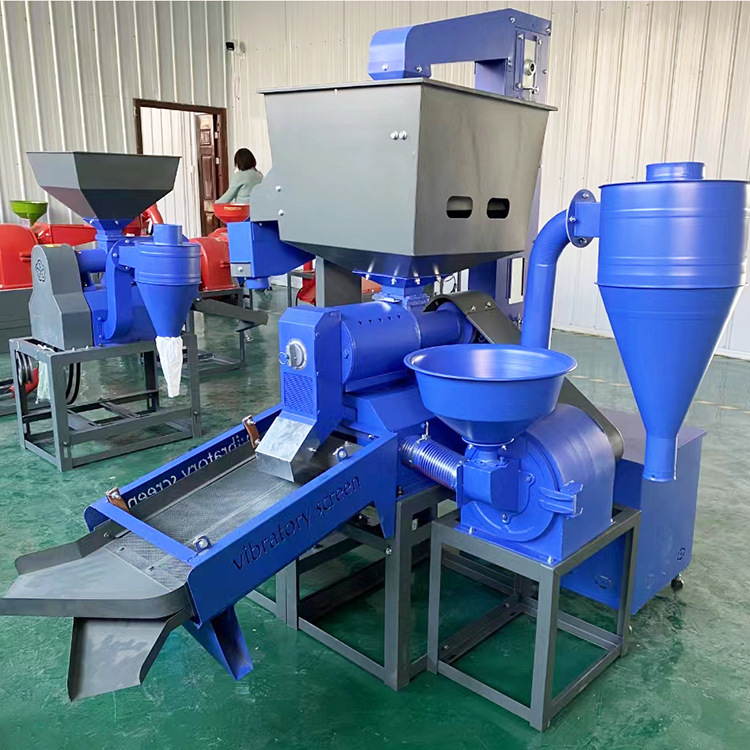 提升粉碎碾米一体机双头机碾米机500-600KG 产量商用水稻去皮机