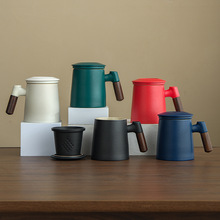 陶瓷茶水分离泡茶杯带盖马克杯过滤办公杯个人专用水杯伴手礼套装